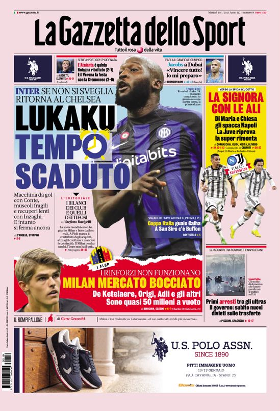 La Prima Pagina Della Gazzetta Dello Sport Del 30 11 2023