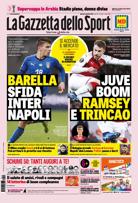 La Prima Pagina Della Gazzetta Dello Sport Del 10/07/2023