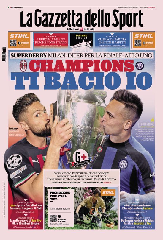 La Prima Pagina Della Gazzetta Dello Sport Del 22/04/2024